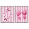 Stupell Industries Feminine Chic Bows Pink Stripes 2pc Framed Giclee Set, design by Camila Juncos